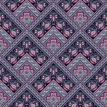 Vector nature patch pattern. Mosaic background Illustrazione stock