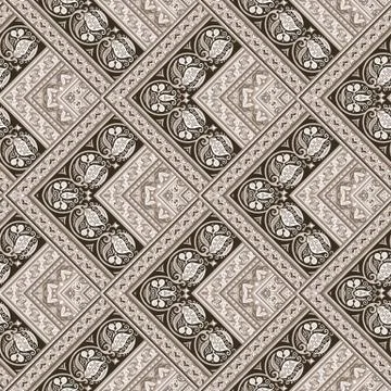 Vector nature patch pattern. Mosaic background イラスト素材