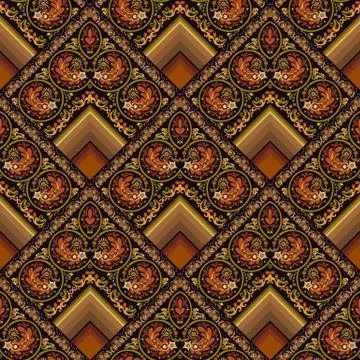 Vector nature patch pattern. Mosaic background Stock Illustration