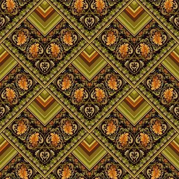 Vector nature patch pattern. Mosaic background Stock Illustration