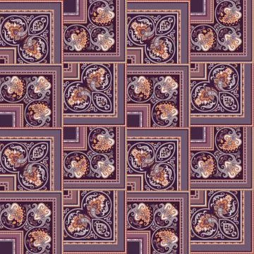 Vector nature patch pattern. Mosaic background Stock Illustration