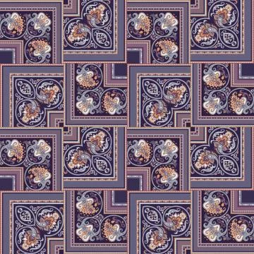 Vector nature patch pattern. Mosaic background Stock Illustration