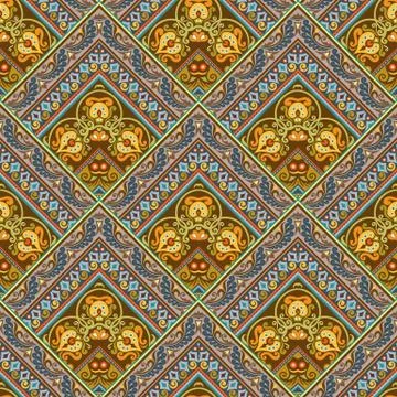 Vector nature patch pattern. Mosaic background Stock Illustration