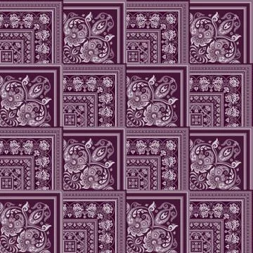 Vector nature patch pattern. Mosaic background Illustrazione stock