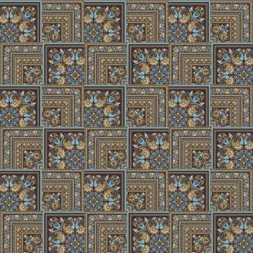 Vector nature patch pattern. Mosaic background Illustrazione stock