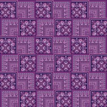 Vector nature patch pattern. Mosaic background Illustrazione stock