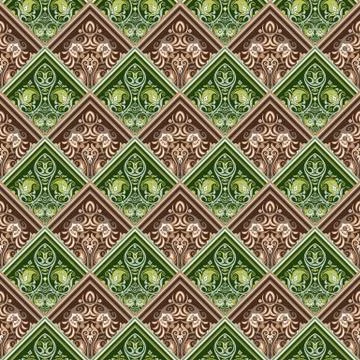 Vector nature patch pattern. Mosaic background Stock Illustration