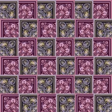 Vector nature patch pattern. Mosaic background Illustrazione stock