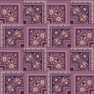 Vector nature patch pattern. Mosaic background Illustrazione stock