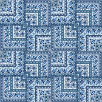 Vector nature patch pattern. Mosaic background Stock Illustration