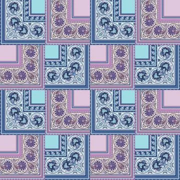 Vector nature patch pattern. Mosaic background Illustrazione stock