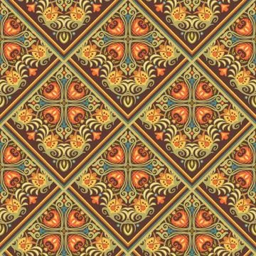 Vector nature patch pattern. Mosaic background Stock Illustration