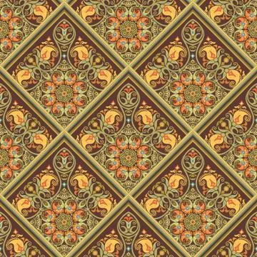 Vector nature patch pattern. Mosaic background Stock Illustration