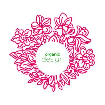 Vector nature template. Tropic exotic flower in bloom. Summer organic plant G Stock Illustration