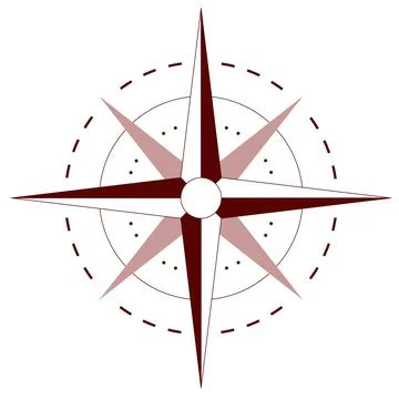 Vector nautical compass silhouette. Navigation map sign. Wind rose icon Stock Illustration