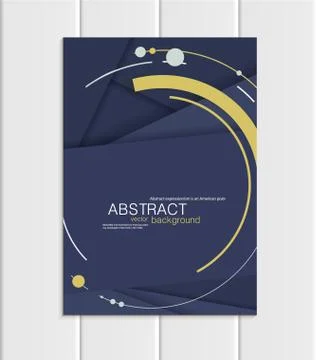 Vector navy brochure A5 or A4 format material design element corporate style Stock Illustration