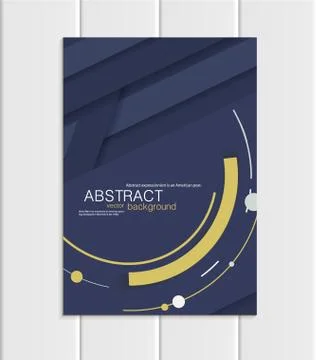 Vector navy brochure A5 or A4 format material design element corporate style Stock Illustration