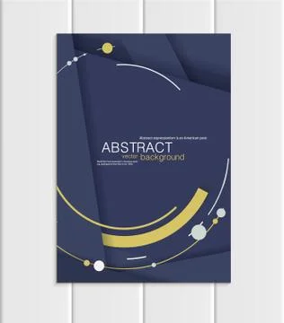 Vector navy brochure A5 or A4 format material design element corporate style Ilustração Stock