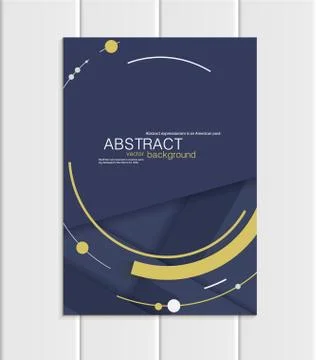 Vector navy brochure A5 or A4 format material design element corporate style Stock Illustration