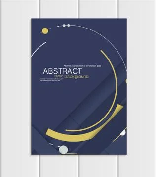 Vector navy brochure A5 or A4 format material design element corporate style Ilustração Stock