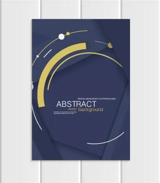 Vector navy brochure A5 or A4 format material design element corporate style Ilustração Stock