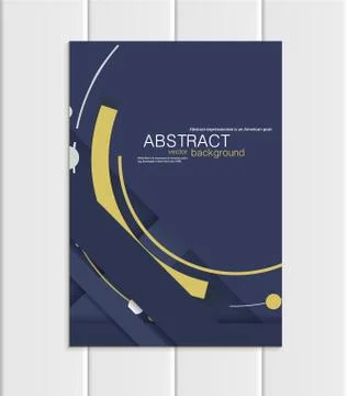 Vector navy brochure A5 or A4 format material design element corporate style Ilustração Stock