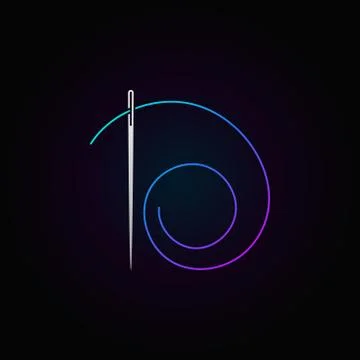 Vector needle and thread colorful icon or logo Illustrazione stock