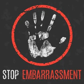 Vector. Negative human states and emotions. Stop embarrassment. Illustration