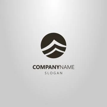 Vector negative space abstract sea waves logo  Stock Illustration