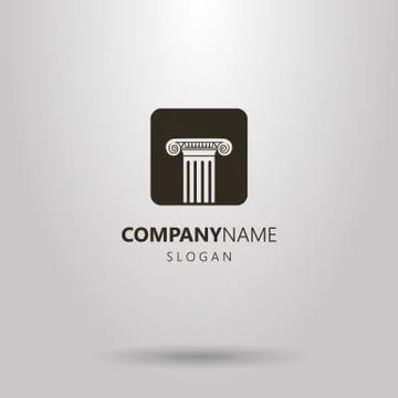 Vector negative space logo of a Roman column Illustrazione stock