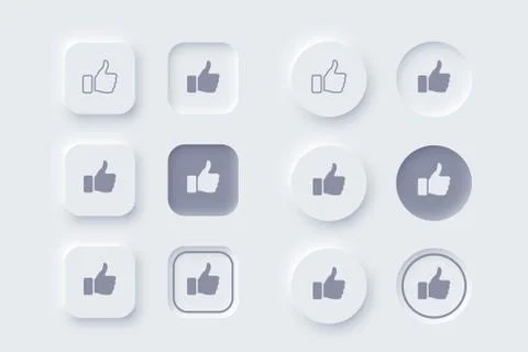 Vector neomorphism design like dislike buttons Stock Illustration