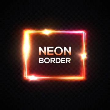 Vector neon background. Glowing rectangle frame. Stock Illustration