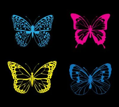 Vector Neon Butterflies Stock-Illustration