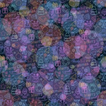 Vector neon Christmas pattern Stock Illustration