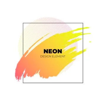 Vector neon color brush lliquid stroke banner template. Stock Illustration