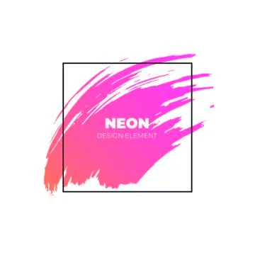 Vector neon color brush lliquid stroke banner template. Stock Illustration