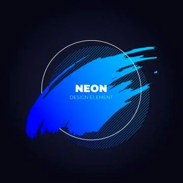 Vector neon color brush lliquid stroke banner template. Stock Illustration