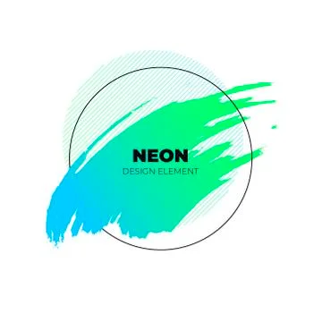 Vector neon color brush stroke banner template. Stock Illustration