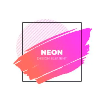 Vector neon color brush stroke banner template. Illustrazione stock