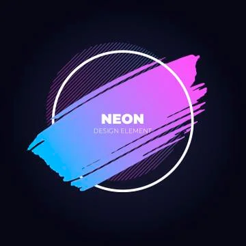 Vector neon color brush stroke banner template. Stock Illustration