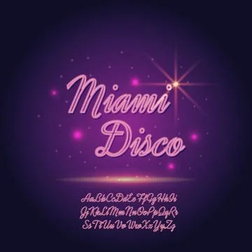 Vector neon font Stock Illustration