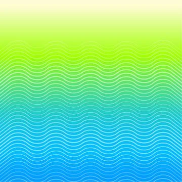 Vector Neon Gradient Wave Pattern, Green &amp; Blue 스톡 일러스트