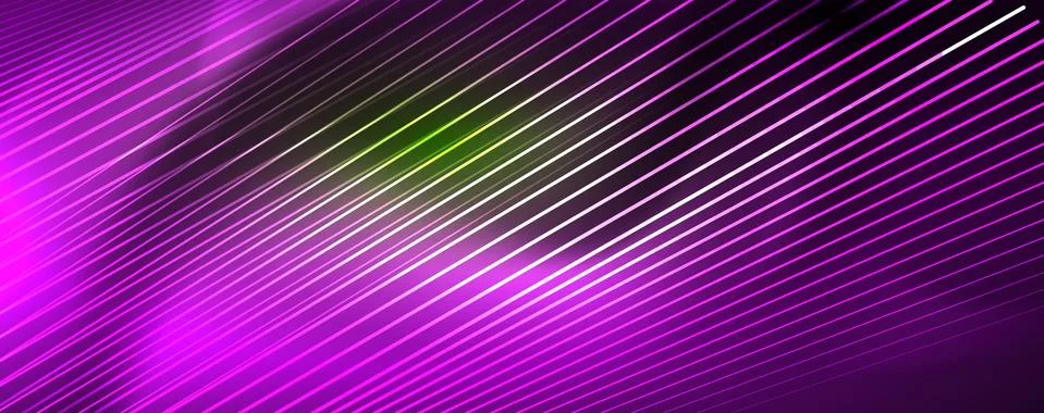 Vector neon light lines concept, abstract background Illustrazione stock