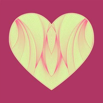 Vector neon linear heart of the zentagle. Valentine's Day. Love. Stock Illustration