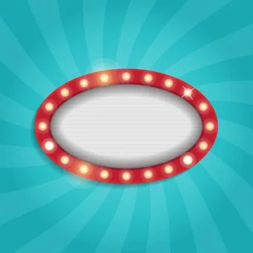 Vector neon shining bigboard in retro style Stock Illustration