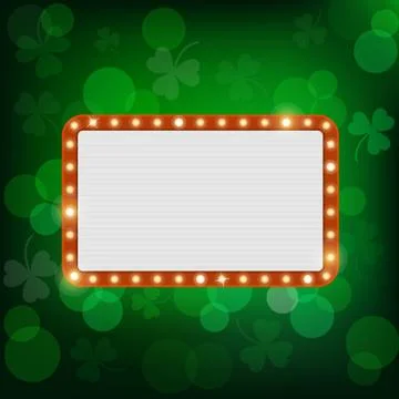 Vector neon shining st. patrick's billboard in retro style Stock Illustration