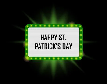 Vector neon shining st. patrick's billboard in retro style Stock Illustration