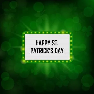 Vector neon shining st. patrick's billboard in retro style Stock Illustration