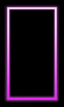 Vector neon vertical rectangular frame on black background. イラスト素材