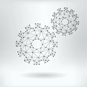 Vector Net Symbol of Setting Cogwheel 库存插图